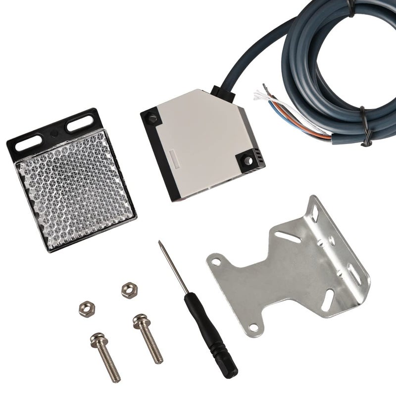 Heschen Photoelectric Sensor Switch E3JK-R4M1 24-240VAC/12-240VDC Feedback Reflection Type Detection Distance 4 Meter with Reflector Panel - Image 5