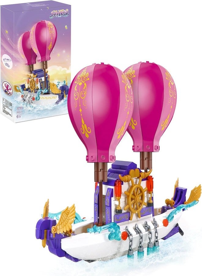 Spindoo Fairy Girls Magic Cruise Ship Building Set – 358 PCS Rapunzel Magic Boat Model | Princess Series Building Blocks | Transforming Hot Air Balloon Sailboat Toy | Gift for Girls Ages 6–12 - Image 1