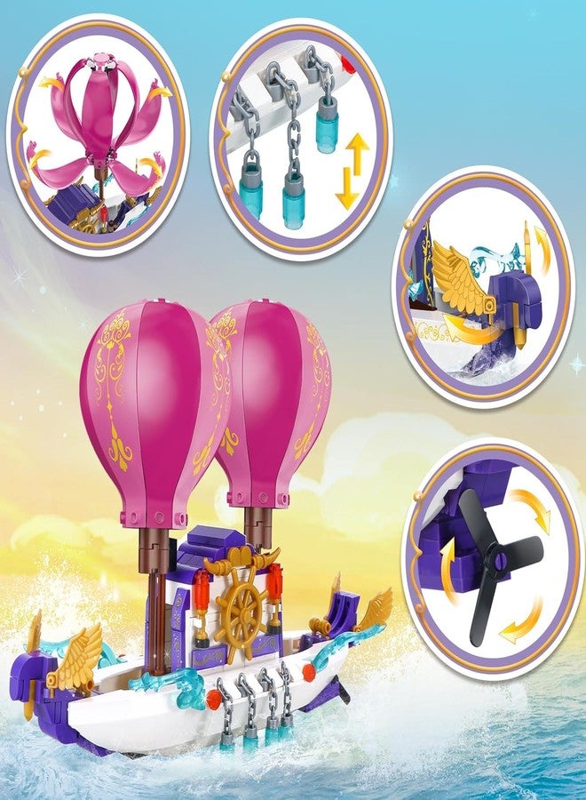 Spindoo Fairy Girls Magic Cruise Ship Building Set – 358 PCS Rapunzel Magic Boat Model | Princess Series Building Blocks | Transforming Hot Air Balloon Sailboat Toy | Gift for Girls Ages 6–12 - Image 2