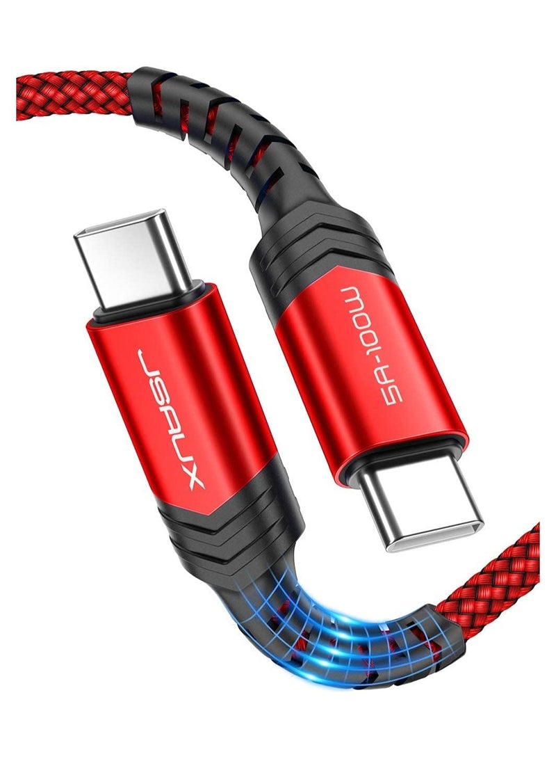 JSAUX USB C to USB C 100W Fast Charging Cable 2M Red - Image 1