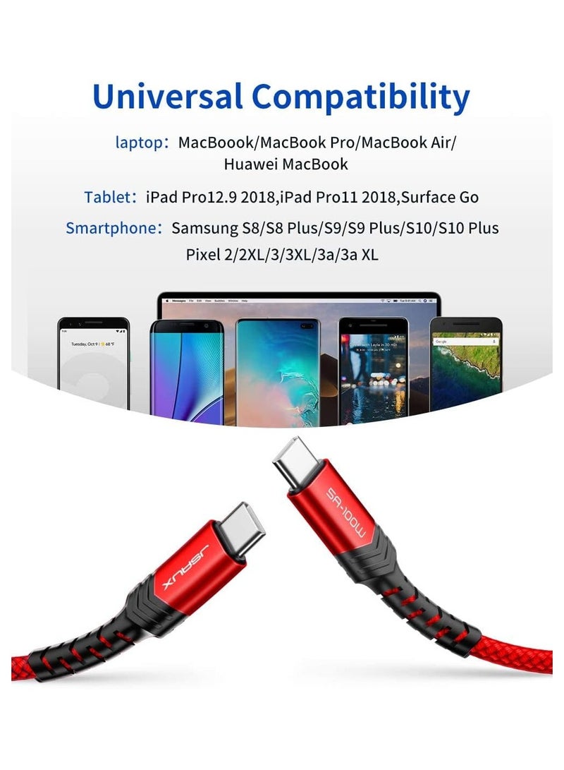JSAUX USB C to USB C 100W Fast Charging Cable 2M Red - Image 5