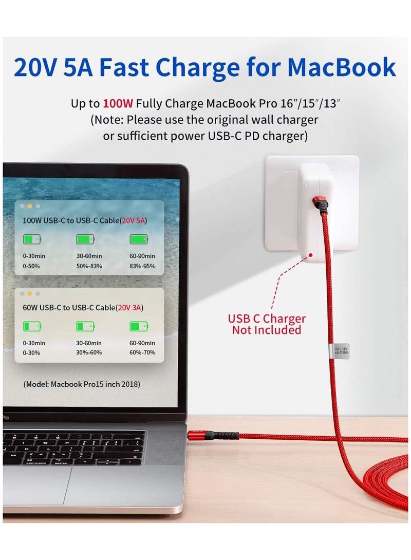 JSAUX USB C to USB C 100W Fast Charging Cable 2M Red - Image 2