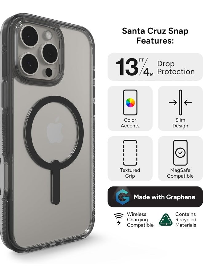 ZAGG Santa Cruz Snap Case with RingStand for iPhone 16 Pro Clear/Black - Image 5