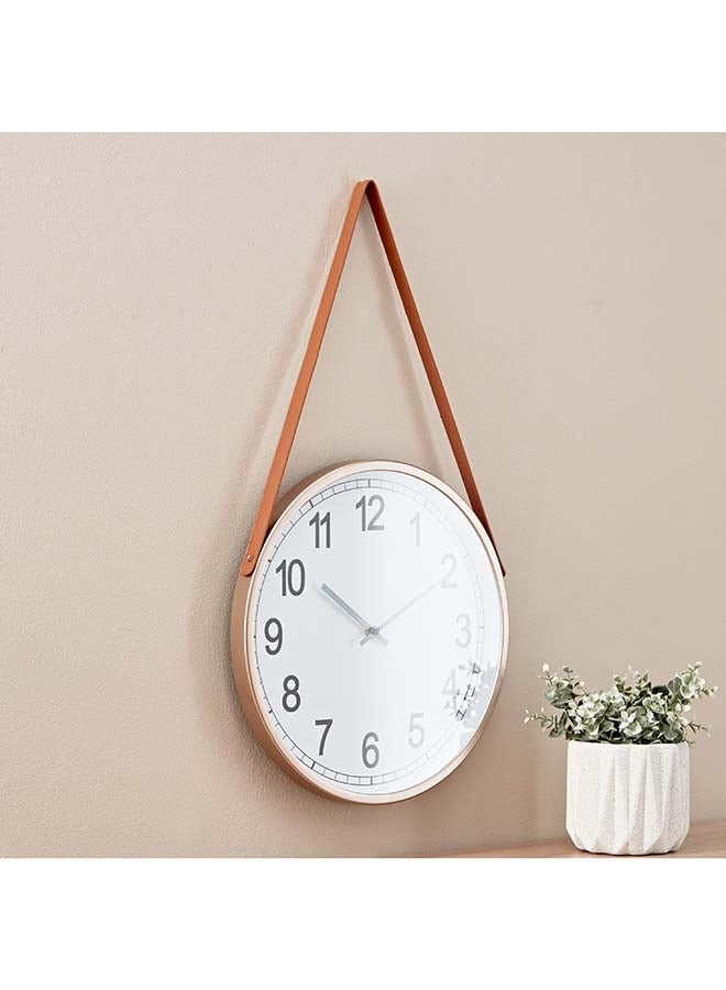 Home Box Saratoga Wall Clock with Leather Strap 38 x 4 x 38 cm  - Image 1