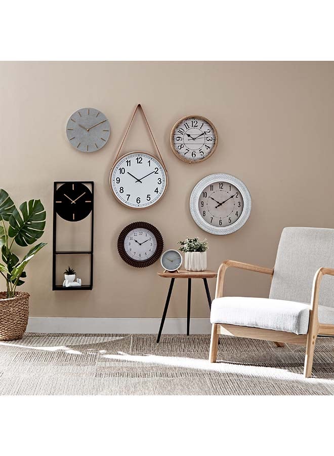 Home Box Saratoga Wall Clock with Leather Strap 38 x 4 x 38 cm  - Image 4