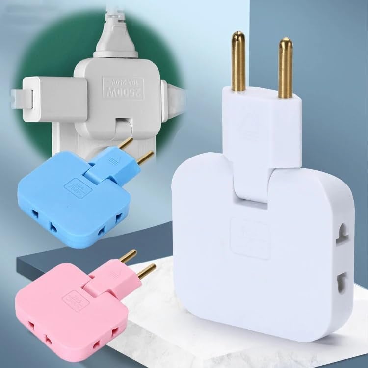 VORTEXA VORTEXA 3 in 1 Adaptor 180 Degree Rotation Wall Plug Adjustable for Mobile Phone Charging Converter Socket Extension Plug Electrical SpaceSaving Smart Multiplug Power Behind Sofa Bedtv etc  - Image 1