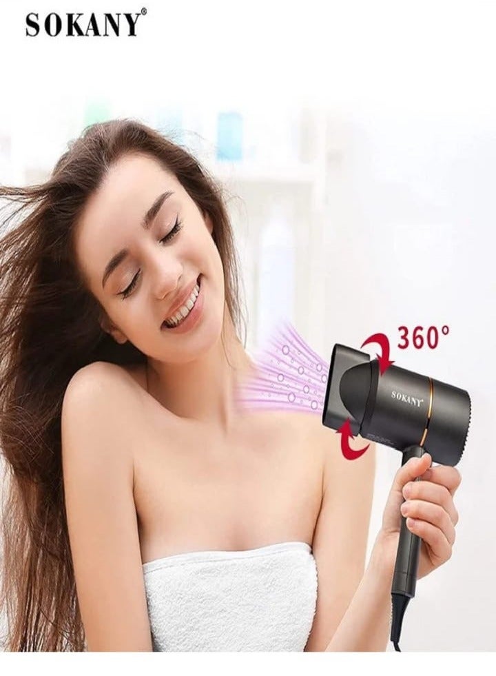 sokany Professional Hair Dryer SK-2202 / 1200W - Grey - Image 3