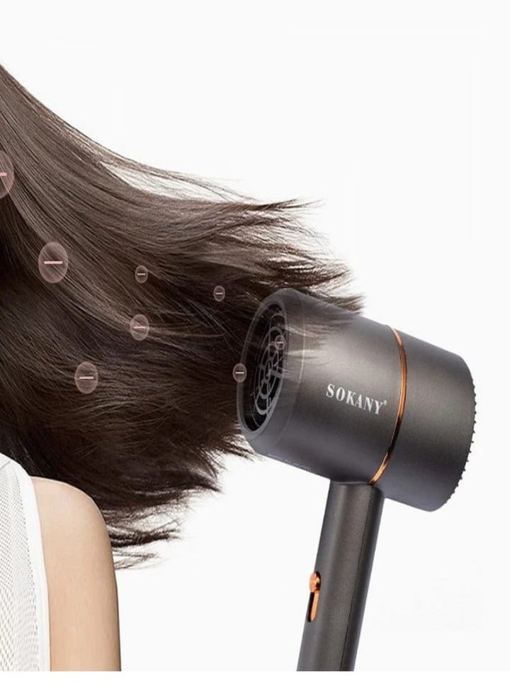 sokany Professional Hair Dryer SK-2202 / 1200W - Grey - Image 4