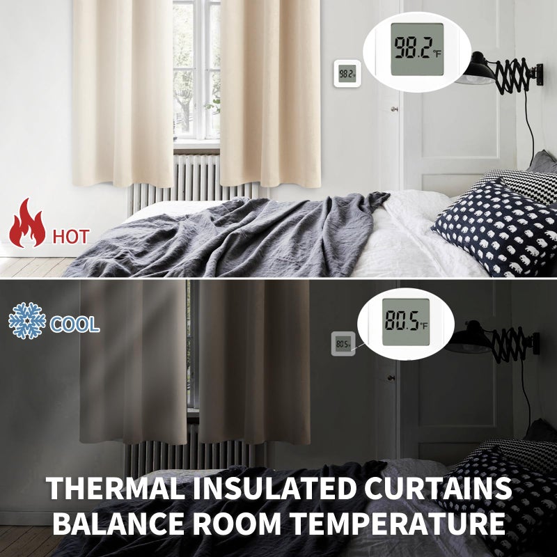 BGment بئسة الستائر القصيرة القصيرة بطول 54 بوصات - غرفة جيب قضيب الستائر نافذة غامق لغرفة نوم الحمام الطابق السفلي الشمبانيا 2 لوحات 42 × 54 بوصة - Image 2