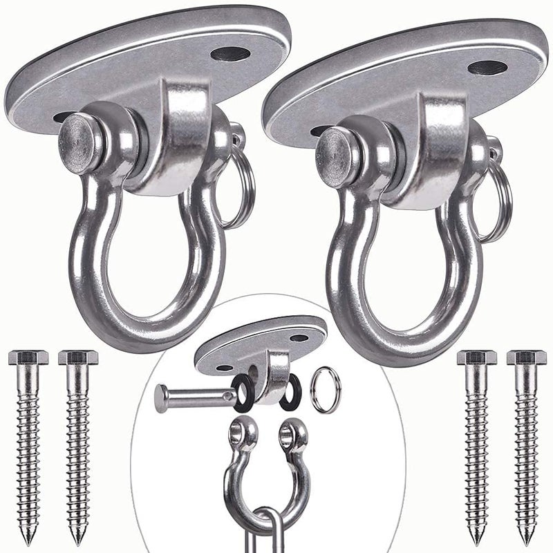 BeneLabel Heavy Duty Swing Hangers - Set of 2 Stainless Steel Hooks for Hammock, Yoga, Sandbag - 900kg Capacity - Indoor & Outdoor Use