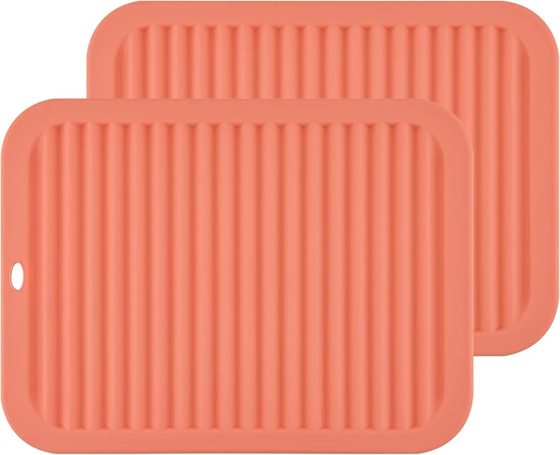 Smithcraft Silicone Trivets for Hot Dishes, Pots and Pans, Hot Pads for Kitchen Counter, Silicone Pot Holders Mats, Heat Resistant Mat for Quartz Countertops, Table Non Slip Trivet Mat Set 2 - Image 1