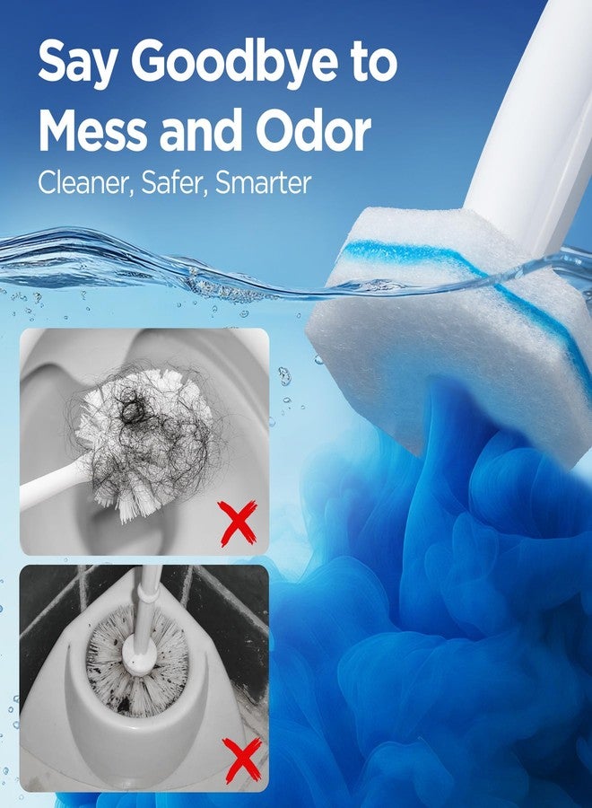 Caspeak 64pcs Disposable Toilet Brush, Bathroom Cleaning Disposable Bowl Cleaners Compatible with Most Toilet Brushes (64) - Image 3