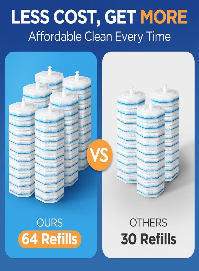 Caspeak 64pcs Disposable Toilet Brush, Bathroom Cleaning Disposable Bowl Cleaners Compatible with Most Toilet Brushes (64) - Image 5