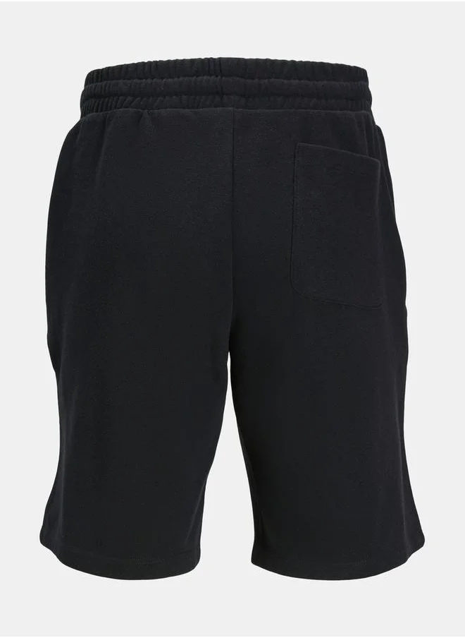 JACK & JONES Logo Print Sweat Shorts with Drawstring Waistband