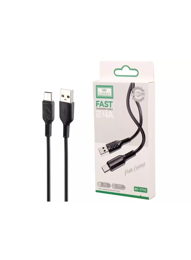 Earldom Fast Charging Cable EC-171C - Type-C to Type-C 60W – 1m - Image 2