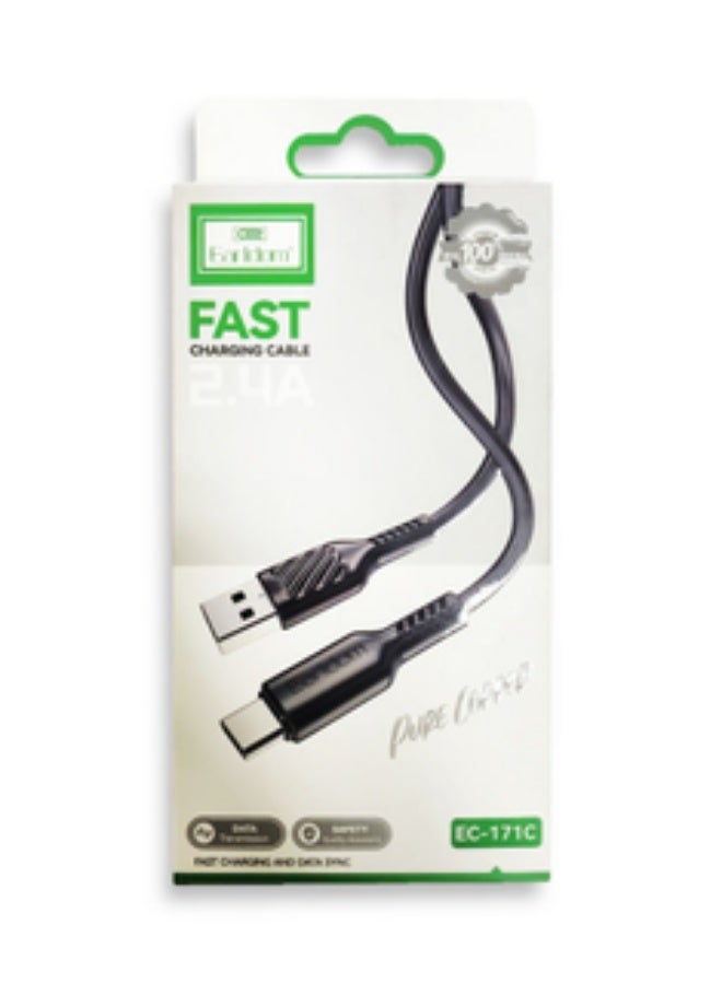 Earldom Fast Charging Cable EC-171C - Type-C to Type-C 60W – 1m - Image 3