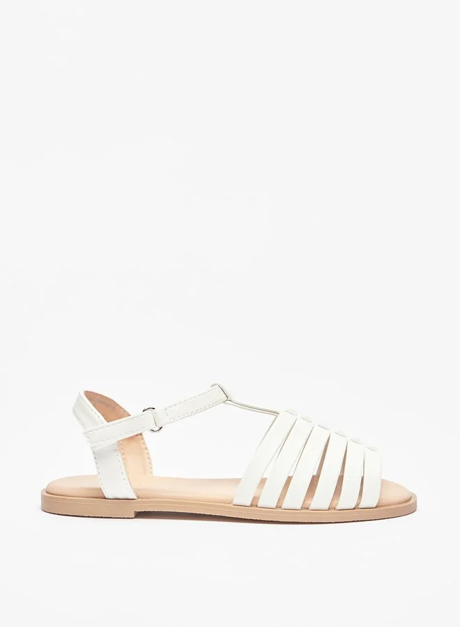 فلورا بيلا من شو إكسبرس Girl's Solid Sandals With Hook And Loop Closure Ramadan Collection