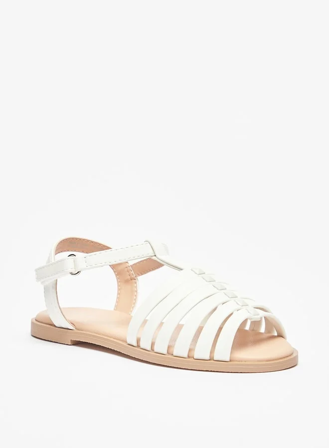 فلورا بيلا من شو إكسبرس Girl's Solid Sandals With Hook And Loop Closure Ramadan Collection