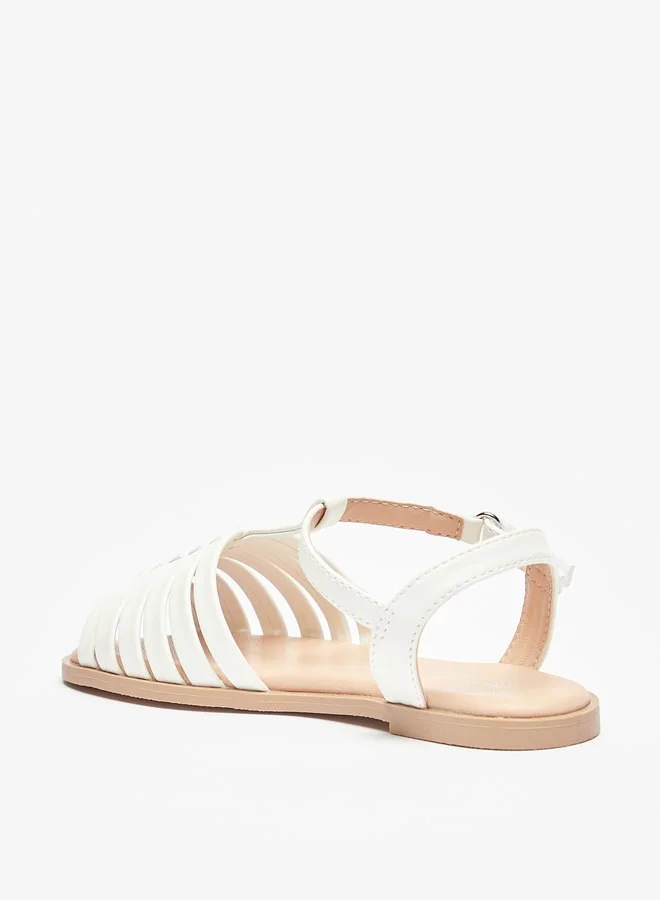 فلورا بيلا من شو إكسبرس Girl's Solid Sandals With Hook And Loop Closure Ramadan Collection