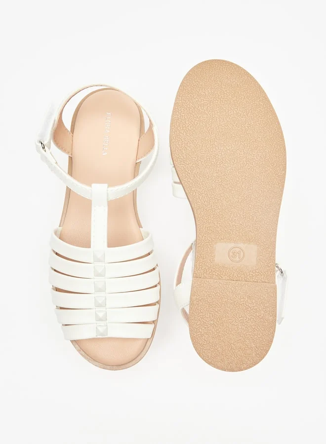 فلورا بيلا من شو إكسبرس Girl's Solid Sandals With Hook And Loop Closure Ramadan Collection