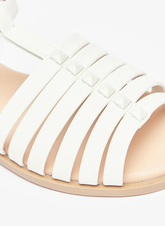 فلورا بيلا من شو إكسبرس Girl's Solid Sandals With Hook And Loop Closure Ramadan Collection