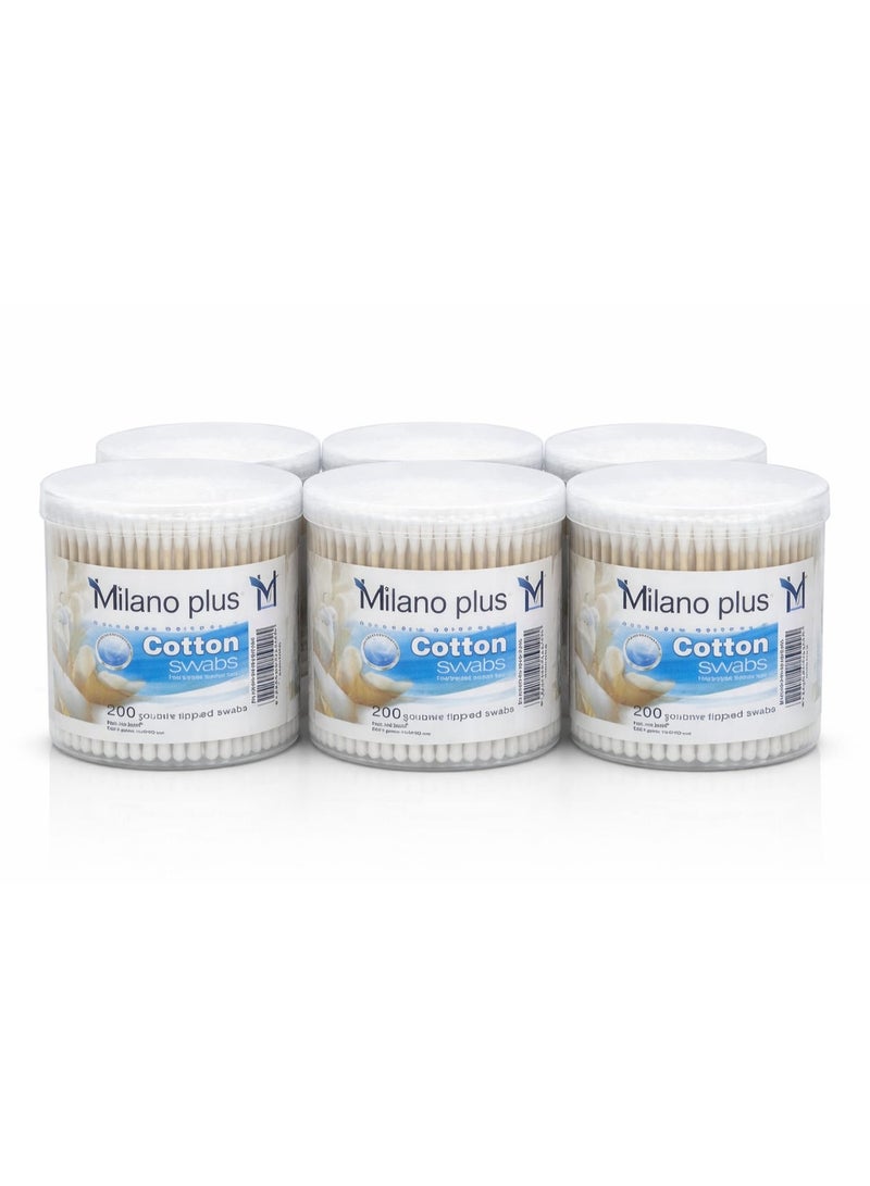 Milano Plus Cotton buds Milano Plus 6 x 200pcs Wood - Image 2