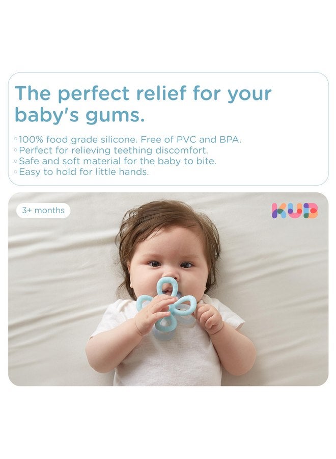 KUB KUB Teethers for Babies 3-12 Months, Baby Teething Relief, Teether Toys, Teething Mittens 3-12 Months for Infant Blue - Image 2