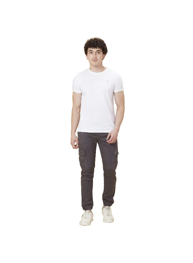 بيينغ هيومان Mens White Round Neck Short Sleeve T-Shirt