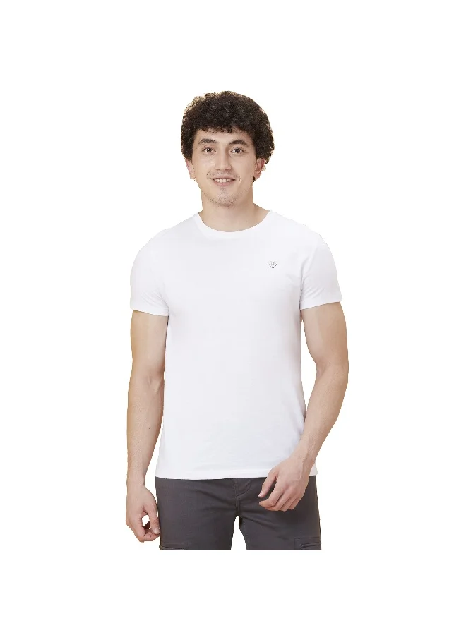 بيينغ هيومان Mens White Round Neck Short Sleeve T-Shirt