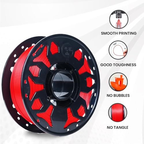 WOL 3D WOL3D PLA PRO+ (Candy Red) 3D Printer Filament Roll, 1kg Net Weight, Greater Flexibility, Eco-Friendly, Low Warping Output, 1.75mm Diameter ±0.02mm Accuracy, Ideal for DIY Makers, Compatible - Image 2