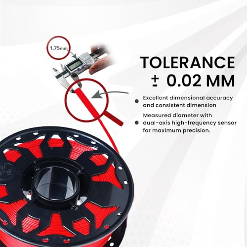 WOL 3D WOL3D PLA PRO+ (Candy Red) 3D Printer Filament Roll, 1kg Net Weight, Greater Flexibility, Eco-Friendly, Low Warping Output, 1.75mm Diameter ±0.02mm Accuracy, Ideal for DIY Makers, Compatible - Image 5