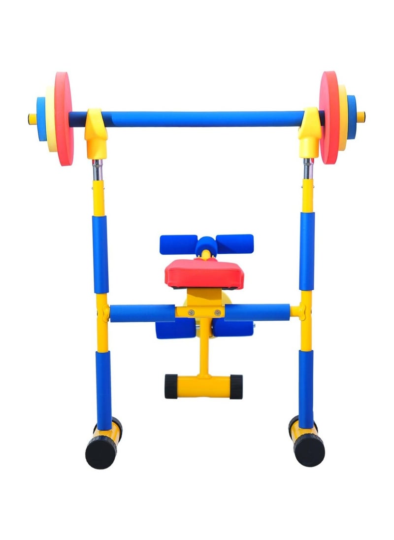 ALCOACH - Children's exercise equipment, weight bench set, children's bench for birthday gifts, fun exercise equipment for children, children's exercise equipment, children's weightlifting, children's weightlif - Image 1