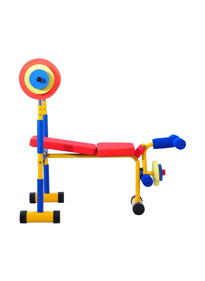 ALCOACH - Children's exercise equipment, weight bench set, children's bench for birthday gifts, fun exercise equipment for children, children's exercise equipment, children's weightlifting, children's weightlif - Image 1