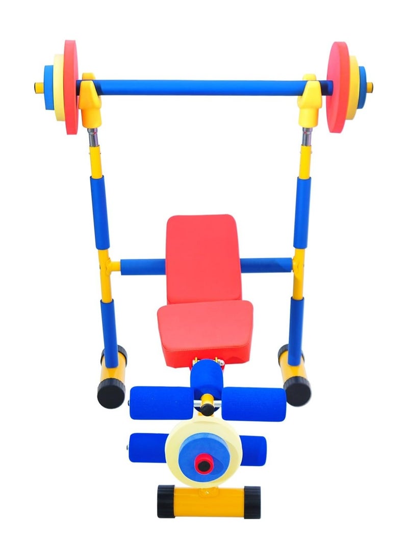 ALCOACH - Children's exercise equipment, weight bench set, children's bench for birthday gifts, fun exercise equipment for children, children's exercise equipment, children's weightlifting, children's weightlif - Image 1