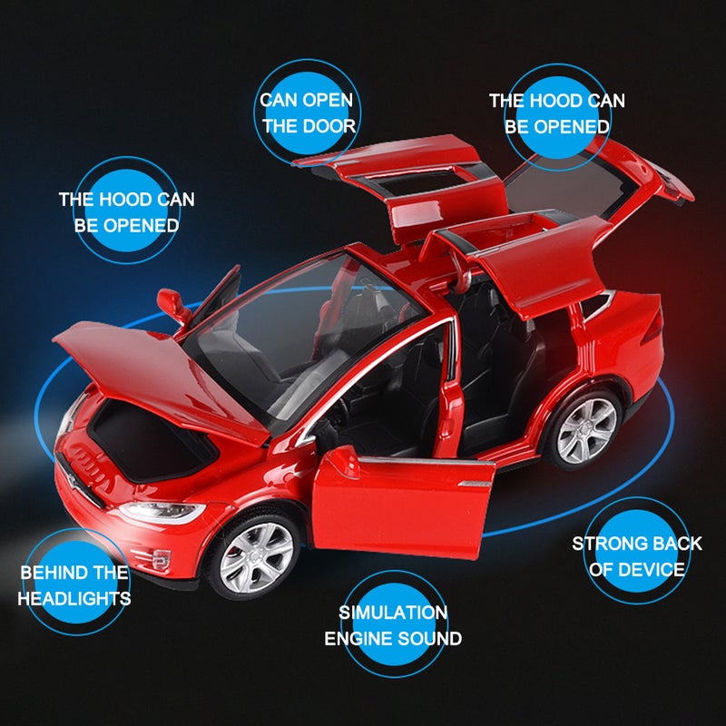 Diecast Toy 1:32 Scale Alloy Cars for Tesla Toy Model SUV Car Sound & Light Toy Kids Toys - Image 4