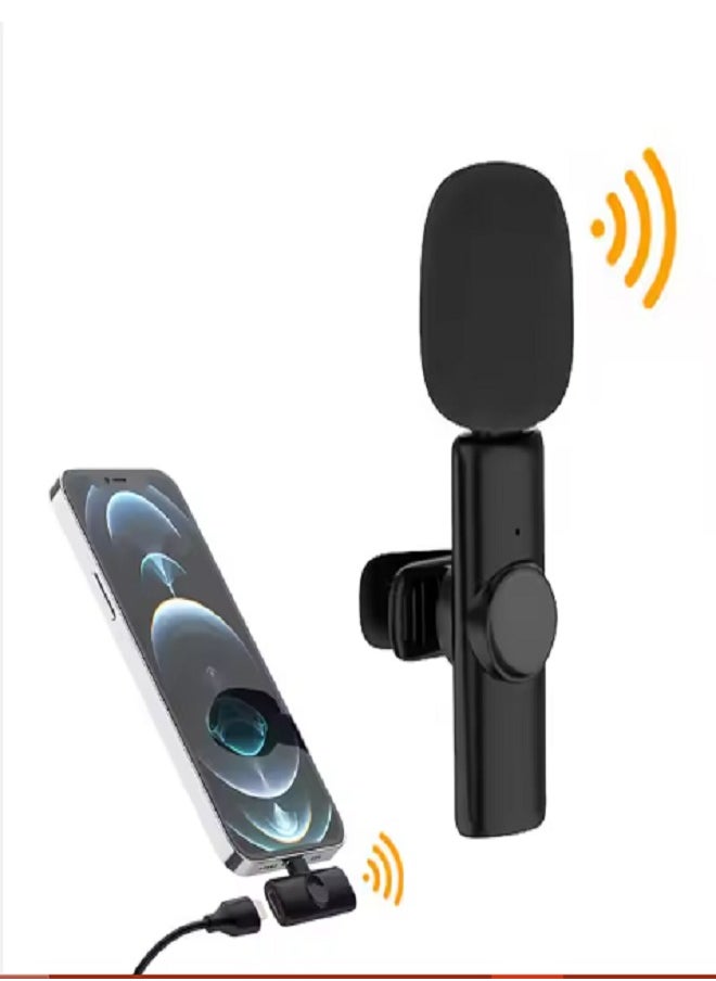 Wireless Collar Microphone Dual Lapel Lavalier Mic for Noise Reduction Vlogging Interview Live Streaming YouTube Video Broadcast With 2 Mic Receiver for iPhone and Android