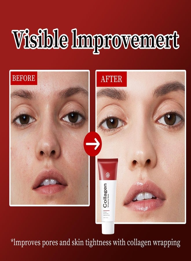 YAFUSIPE Collagen Night Wrapping Mask Hydrating Peel Off Face Mask for Women Tightening Lifting Facial Mask Skincare Anti Aging Collagen Masks for Wrinkles Fine Line Glowing 2.71oz - Image 2