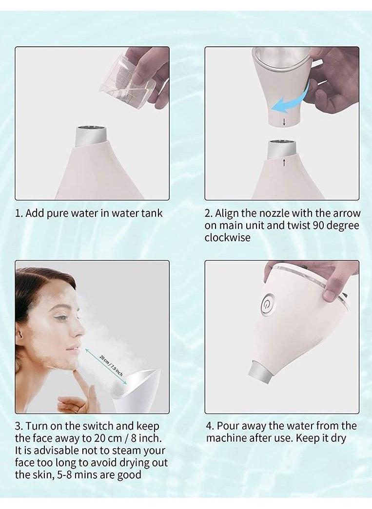 Osenjie - Nano Face Steamer Spray Home Humidifier Personal Skin Care Tools White 11x17x17.5cm - Image 1