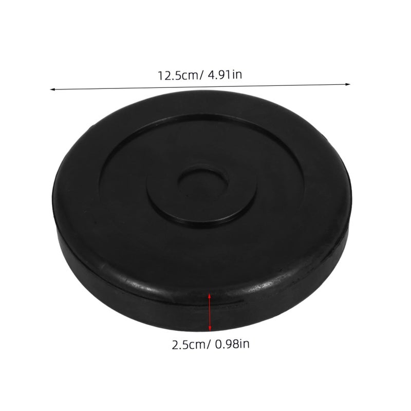 4 Pcs Rubber Lift Pads for Auto Hoists Black Round Protects Paint Reduces Vibration - Image 3