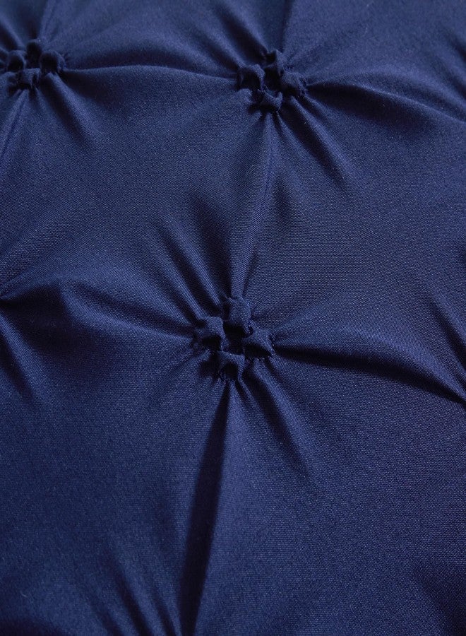 Vaulia Lightweight Microfiber Decorative Pillow Shams, Pinch Pleat Design Standard Size 20"x 26", Navy Blue 2 Pack - Image 3