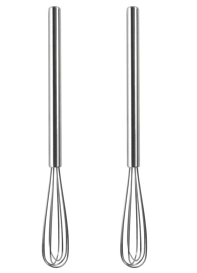 MINI WHISKS SET OF 2 STAINLESS STEEL SMALL WHISKS TINY BALLOON WIRE WHISK FOR COOKING MILK EGG BAKING BLENDING WHISKING BEATING STIRRING