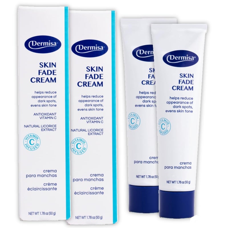 DERMISA كريم تفتيح البشرة مع فيتامين C | يساعد في تقليل البقع الداكنة وبقع العمر | لجميع أنواع البشرة | 1.78 أونصة | عبوة من 2