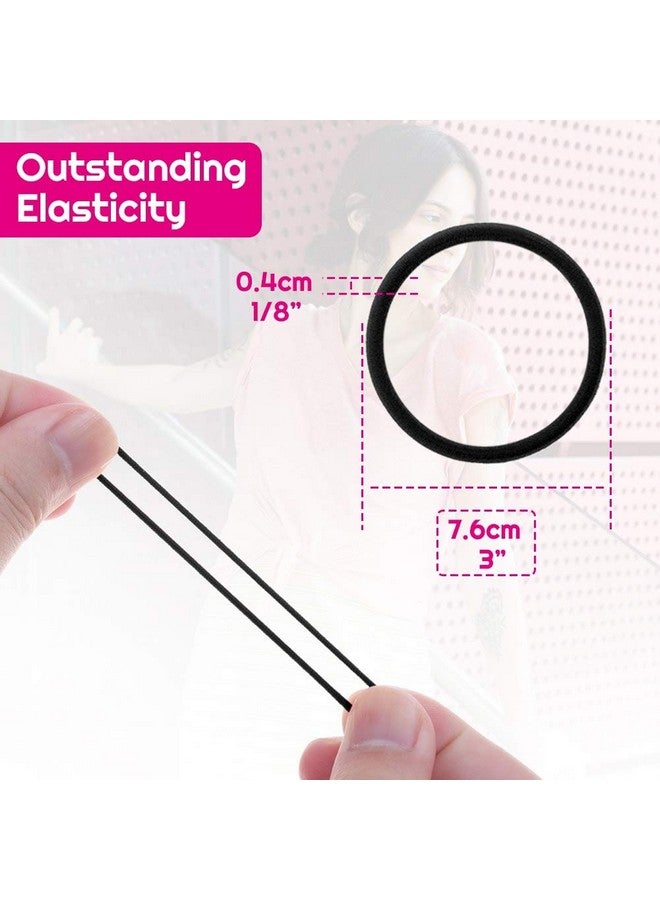 انزيوس ربطات شعر مطاطية سوداء من أنيزوس، 200 قطعة، ربطات شعر صغيرة الحجم (4 مم) - Image 4