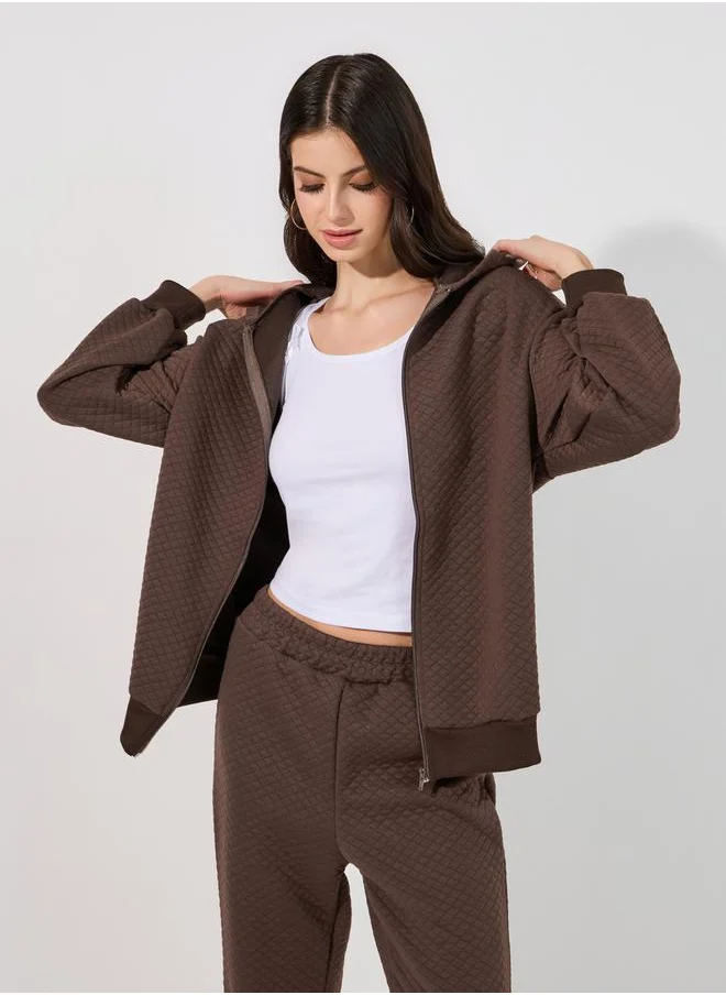 Styli Quilted Knit Hooded Jacket & Jogger Co-Ords