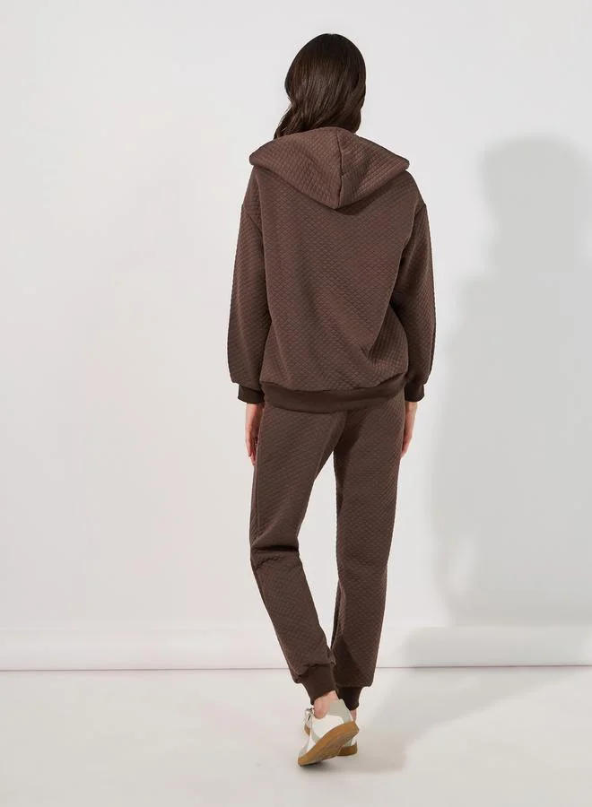 Styli Quilted Knit Hooded Jacket & Jogger Co-Ords