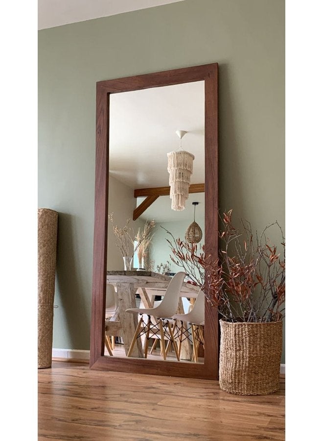 Art Wood Stand Mirrors Dark Brown  3X180X75 Cm 