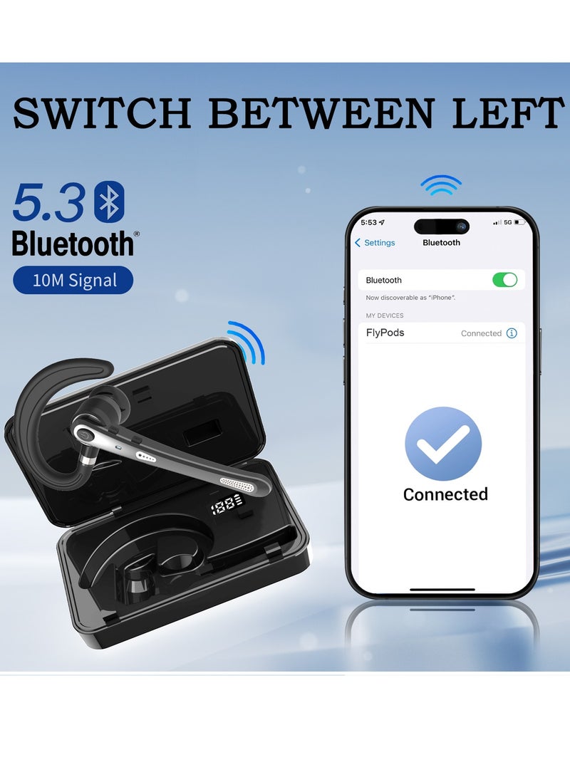 ASIV Bluetooth Headset Wireless, Wireless Headset With Microphone, With charging box charging, Single Ear Bluetooth 5.3 Headset With Noise Cancelling For iPhone/Android, Bluetooth Headphones Perfect For Business, Office, Running, And Driving - Image 3