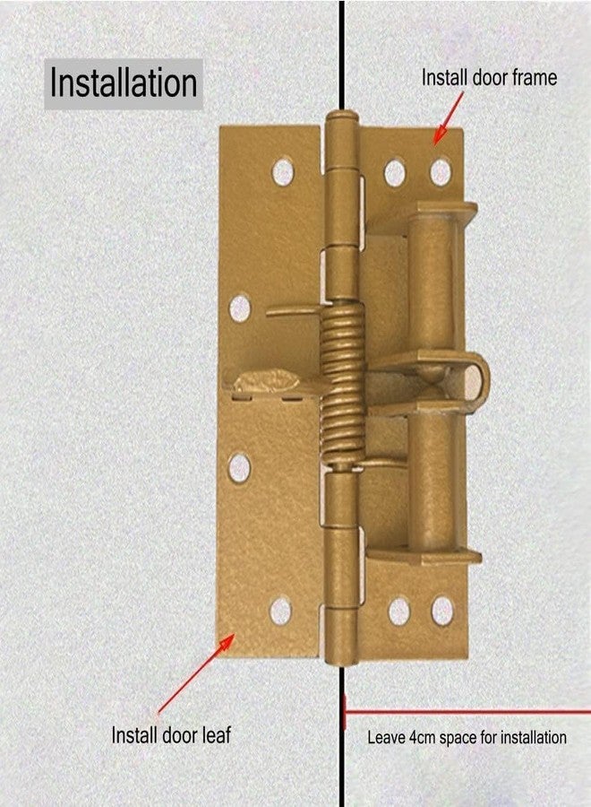 Delzon 3 in 1 Automatically Door Hinge Lock, 90° Automatic Self-Closing Door Multi-Function Hinges with Screws for Gate, Kitchen Cabinets (3 in 1 Automatically Door Hinge Lock) - Image 4