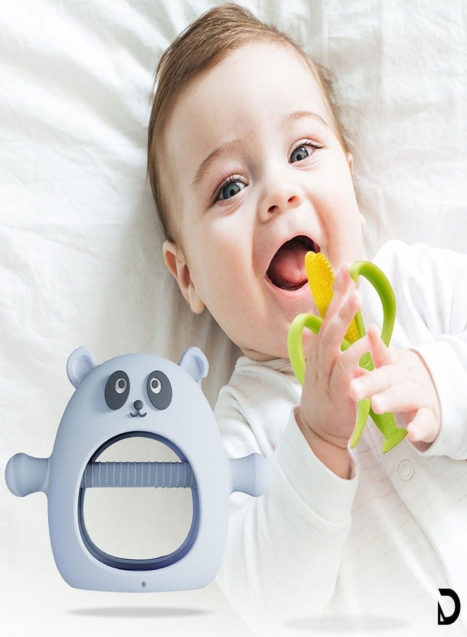 DaKos, Stylish Soother for New Born, teether and Soother for Baby, Baby Teething Mitten, BPA Free Chewing Mitten (Corn Shaped and Blue Panda Shaped Teether) - Image 5