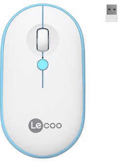 lecoo WS212 Wireless 1600DPI 4-Button Optical Mouse White & Blue  - Image 1